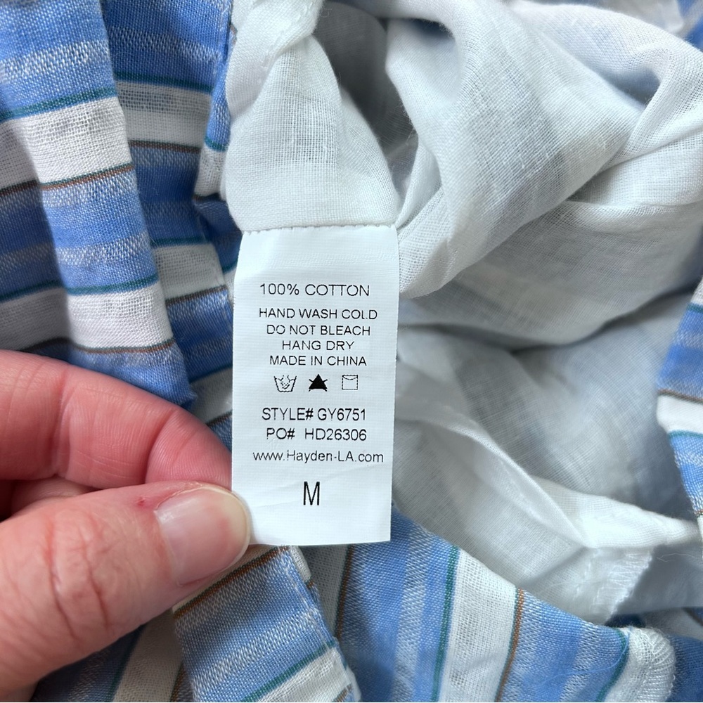NWT Hayden Girls Striped Blue and White Romper 100% Cotton Size 10 Spring Summer - Picture 4 of 11